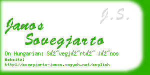 janos sovegjarto business card